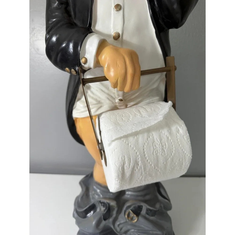 RARE Vintage Mr. Stinky Pants Down Old Man Butler Toilet Paper Holder unique